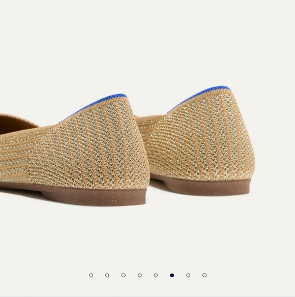 Rothy's The Point II Flats In Gold Stripe - Picture 5 of 16